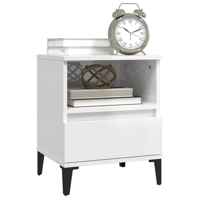 Bedside Cabinet High Gloss White 40x35x50 cm Payday Deals