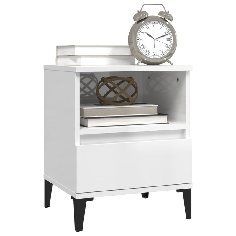 Bedside Cabinet High Gloss White 40x35x50 cm Payday Deals