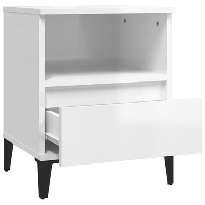 Bedside Cabinet High Gloss White 40x35x50 cm Payday Deals