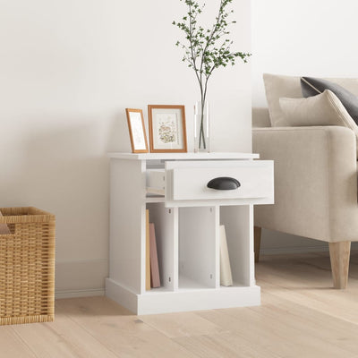 Bedside Cabinet High Gloss White 43x36x50 cm Payday Deals