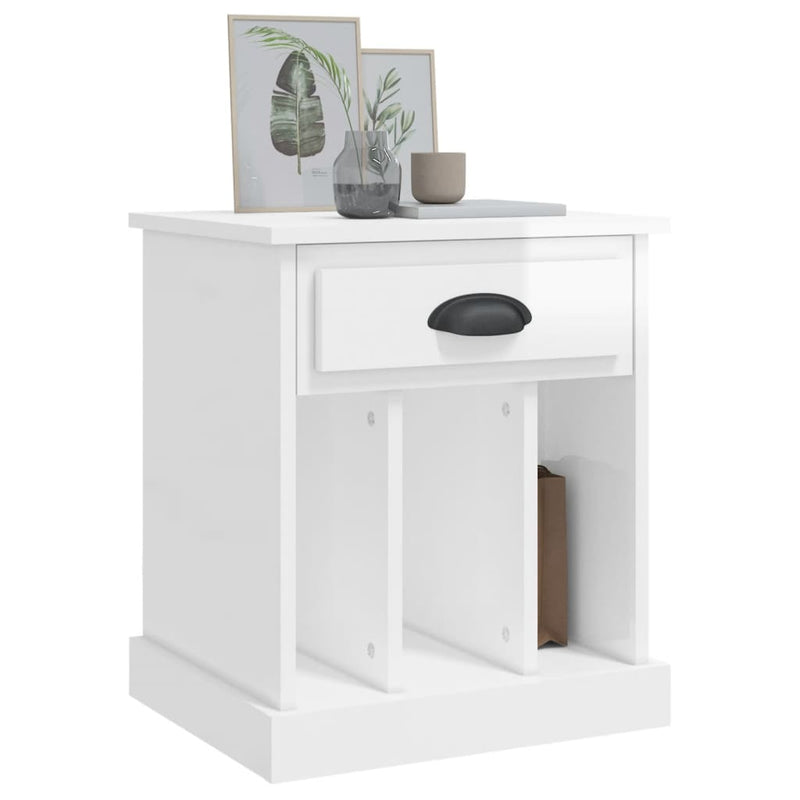 Bedside Cabinet High Gloss White 43x36x50 cm Payday Deals