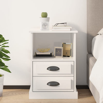 Bedside Cabinet High Gloss White 43x36x60 cm Payday Deals