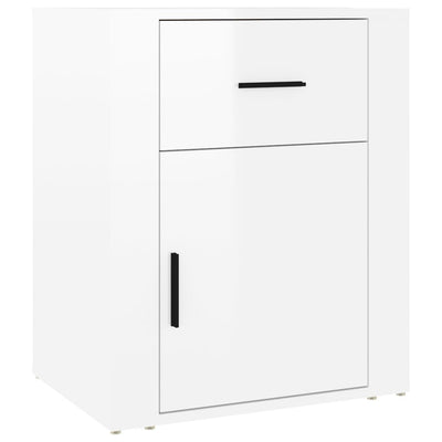 Bedside Cabinet High Gloss White 50x36x60 cm Engineered Wood Payday Deals