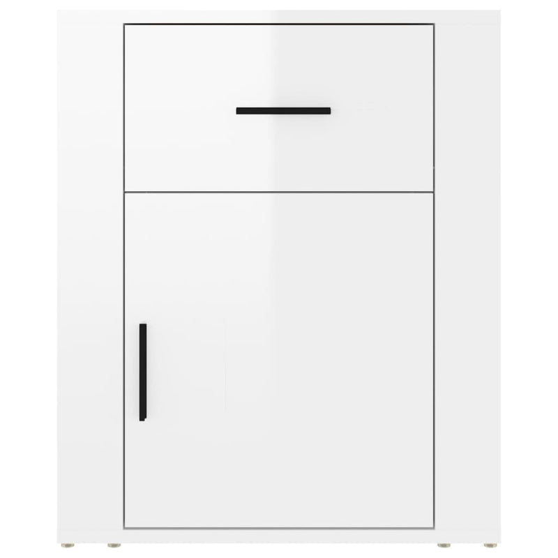 Bedside Cabinet High Gloss White 50x36x60 cm Engineered Wood Payday Deals