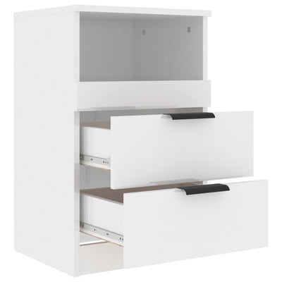 Bedside Cabinet High Gloss White Engineered Wood Payday Deals