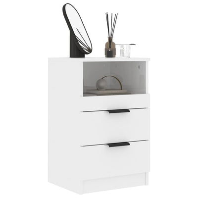 Bedside Cabinet High Gloss White Engineered Wood Payday Deals