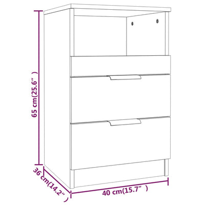 Bedside Cabinet High Gloss White Engineered Wood Payday Deals