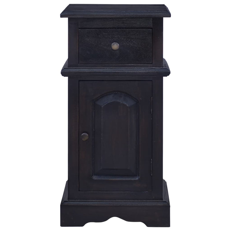 Bedside Cabinet Light Black Coffee Solid Mahogany Wood Payday Deals