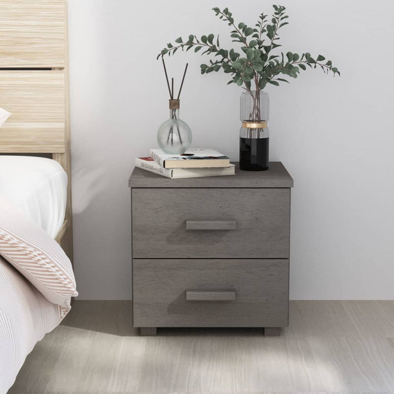 Bedside Cabinet Light Grey 40x35x44.5 cm Solid Wood Pine Payday Deals