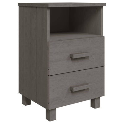 Bedside Cabinet Light Grey 40x35x62 cm Solid Wood Pine Payday Deals