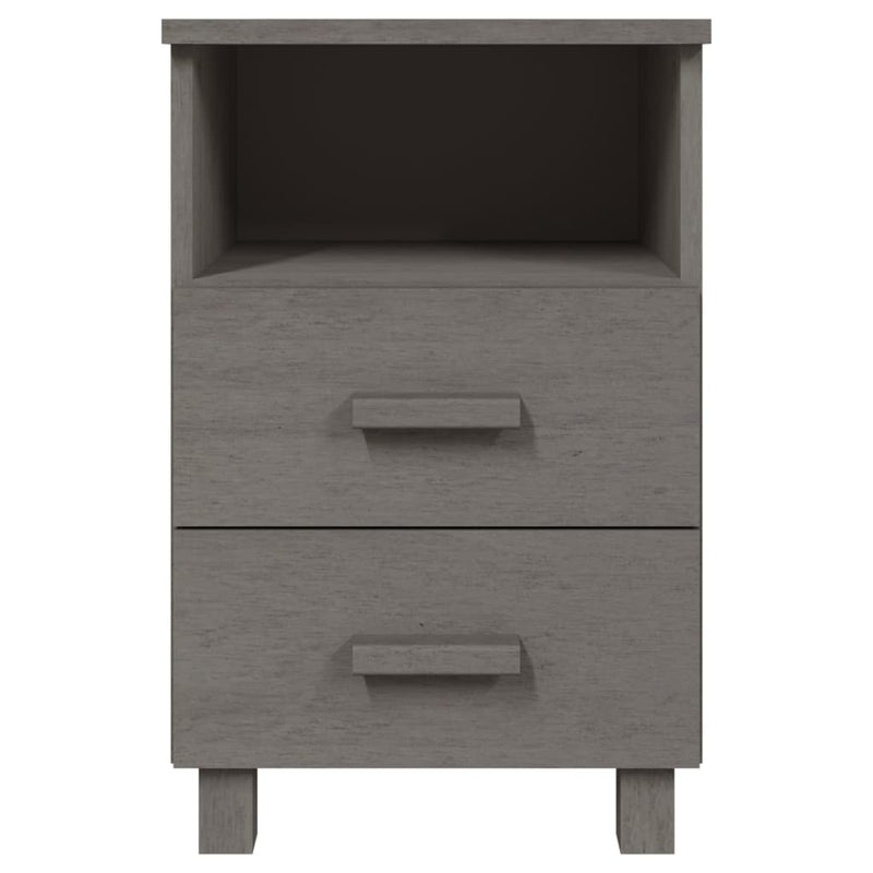 Bedside Cabinet Light Grey 40x35x62 cm Solid Wood Pine Payday Deals