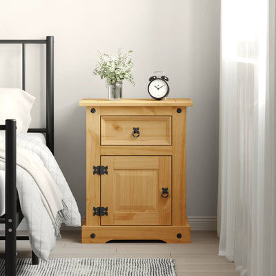 Bedside Cabinet Mexican Pine Corona Range 53x39x67 cm