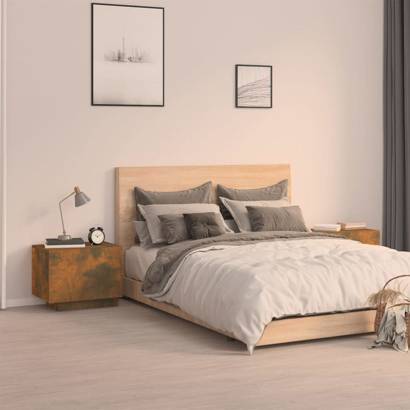 Bedside Cabinet Smoked Oak 100x35x40 cm Engineered Wood Payday Deals