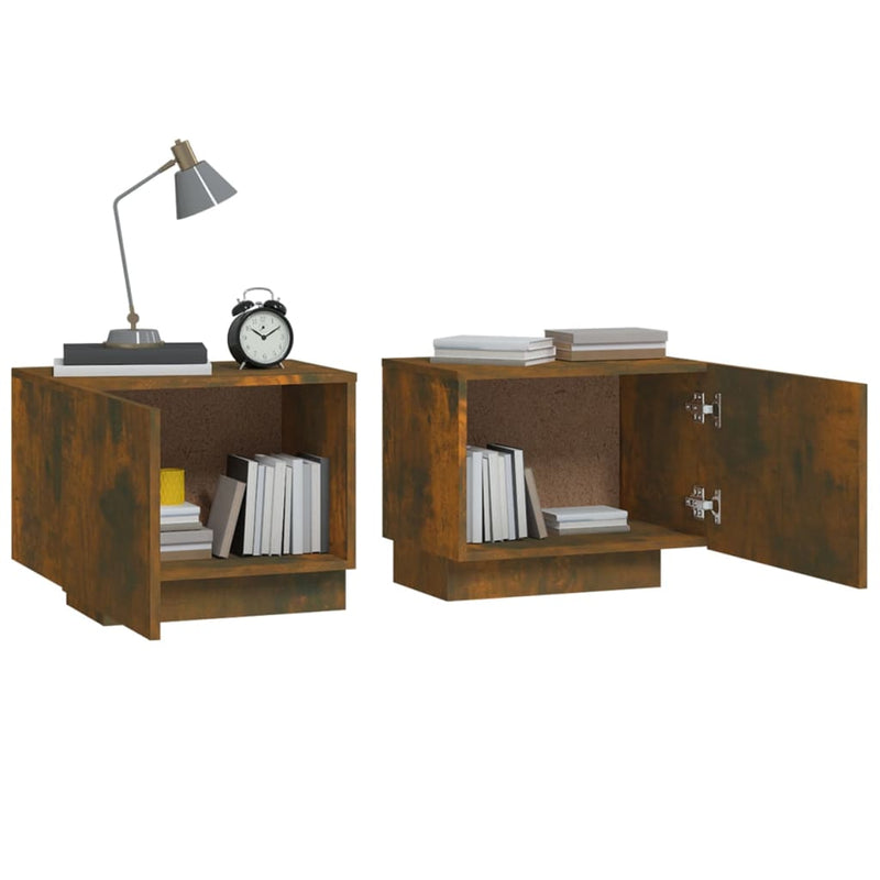 Bedside Cabinet Smoked Oak 100x35x40 cm Engineered Wood Payday Deals