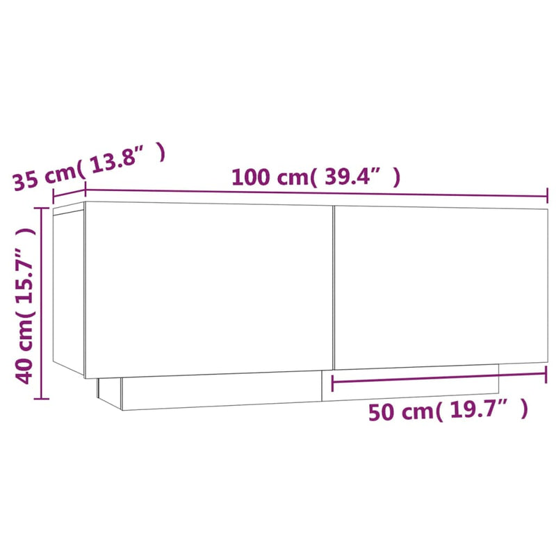 Bedside Cabinet Smoked Oak 100x35x40 cm Engineered Wood Payday Deals