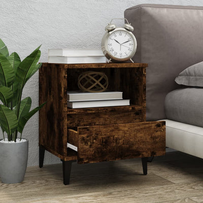 Bedside Cabinet Smoked Oak 40x35x50 cm Payday Deals