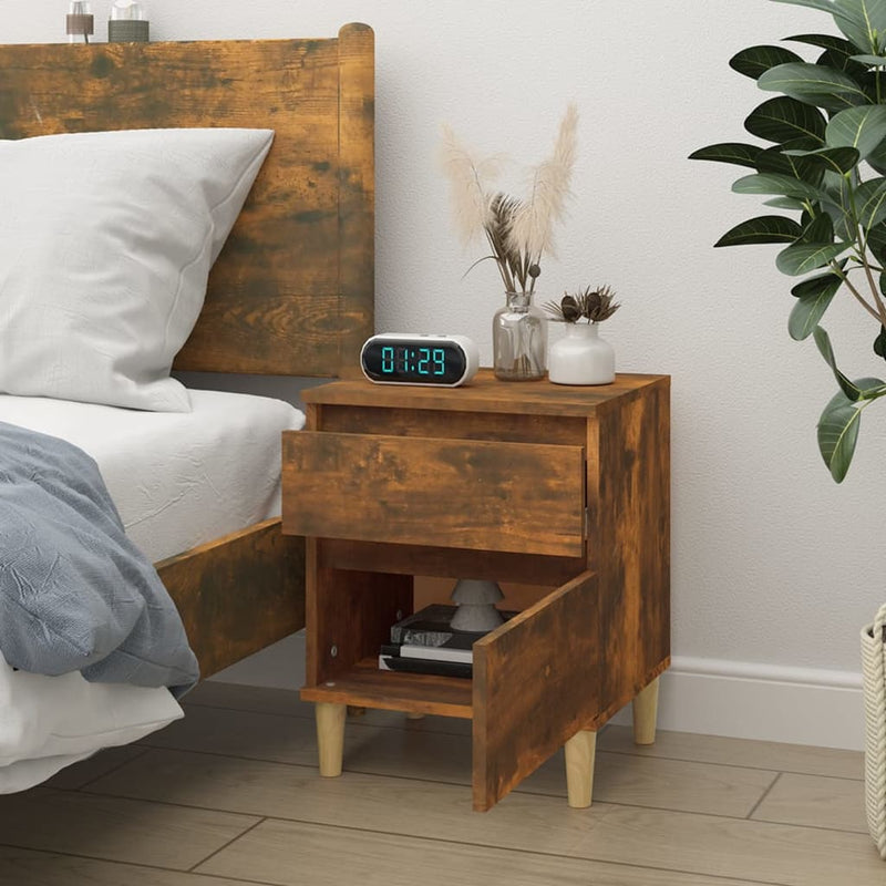 Bedside Cabinet Smoked Oak 40x35x50 cm Payday Deals