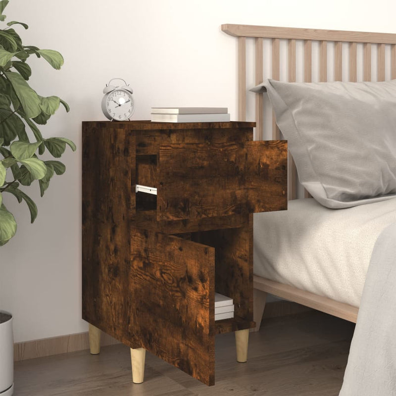 Bedside Cabinet Smoked Oak 40x35x70 cm Payday Deals