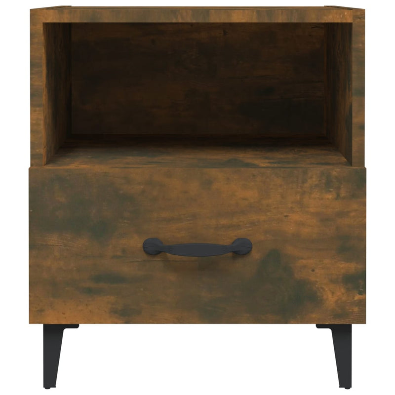 Bedside Cabinet Smoked Oak Engineered Wood Payday Deals