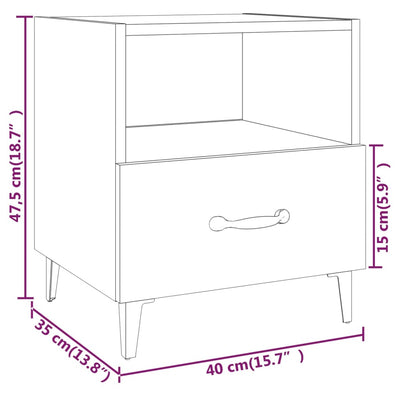 Bedside Cabinet Smoked Oak Engineered Wood Payday Deals