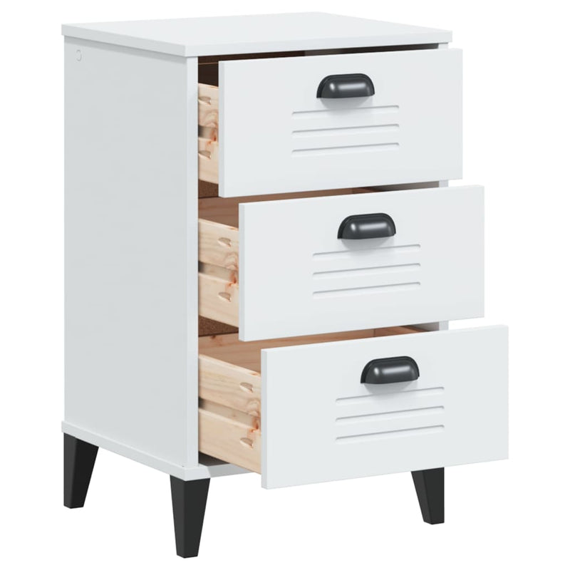 Bedside Cabinet VIKEN White Engineered Wood Payday Deals