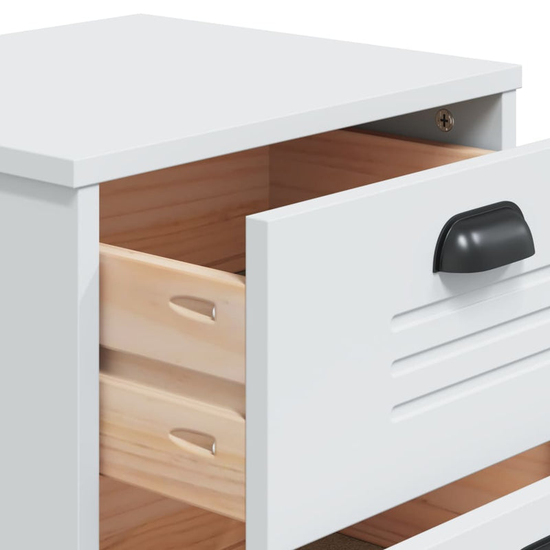 Bedside Cabinet VIKEN White Engineered Wood Payday Deals
