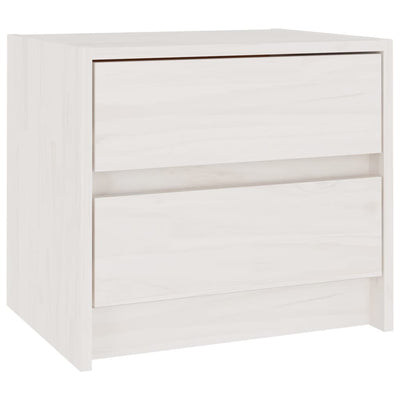 Bedside Cabinet White 40x30.5x35.5 cm Solid Pine Wood Payday Deals