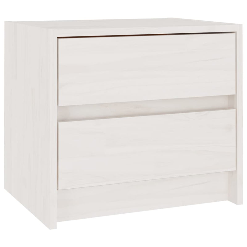 Bedside Cabinet White 40x30.5x35.5 cm Solid Pine Wood Payday Deals