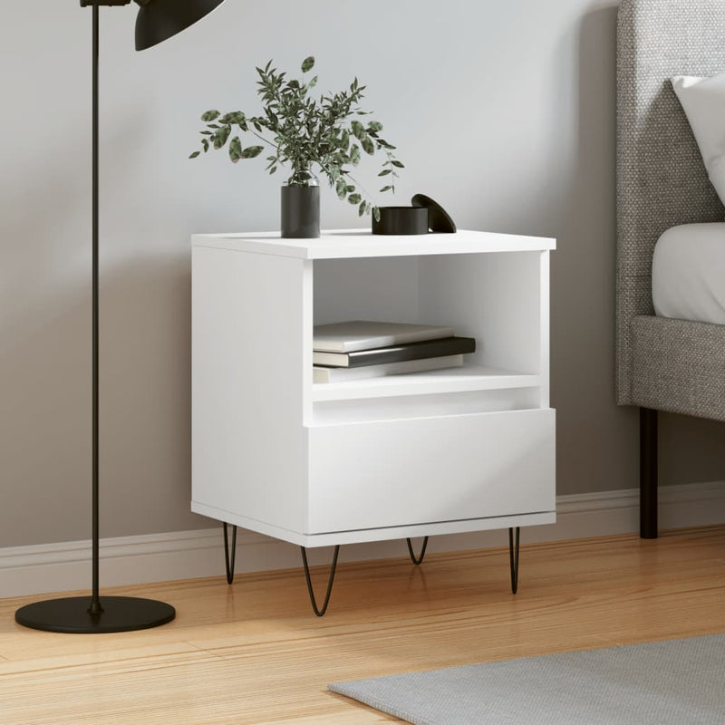 Bedside Cabinet White 40x35x50 cm Engineered Wood Payday Deals