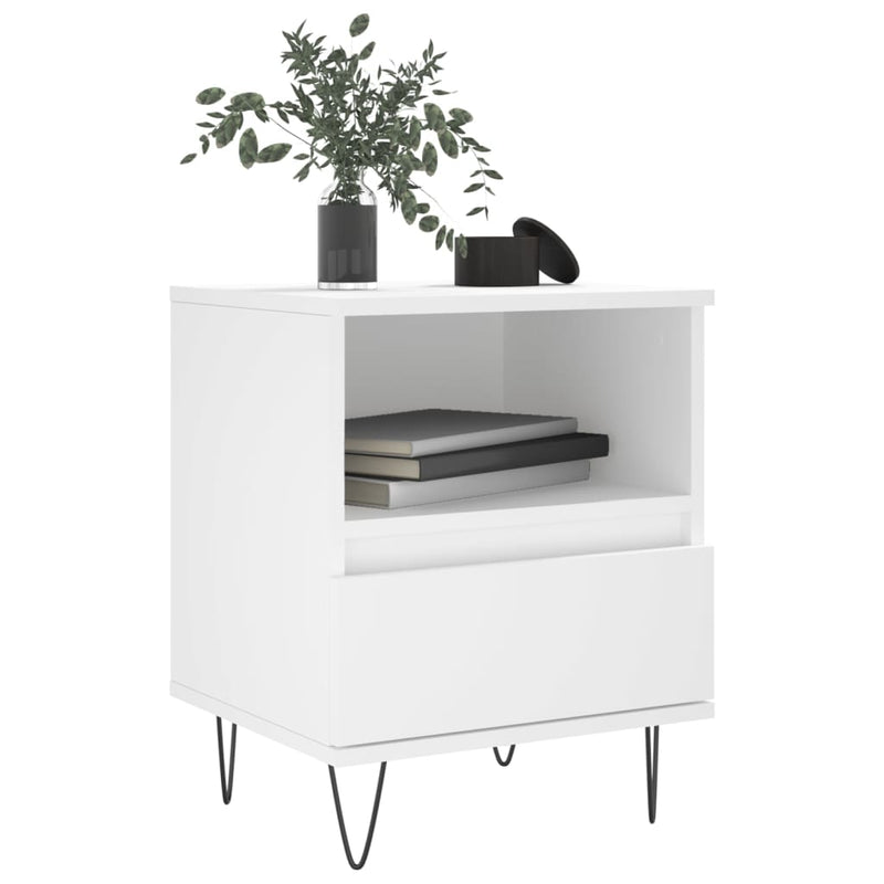 Bedside Cabinet White 40x35x50 cm Engineered Wood Payday Deals