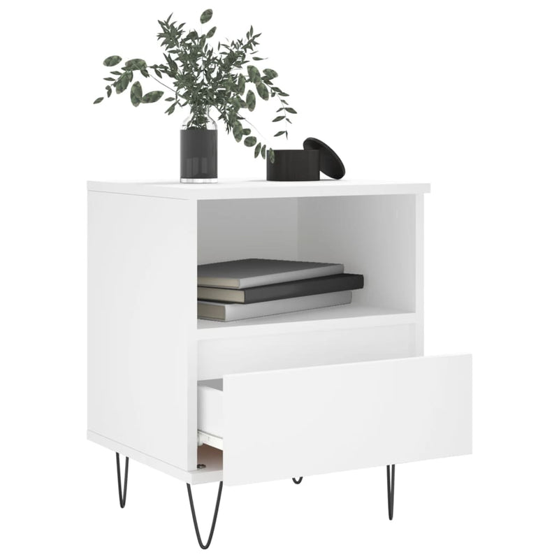 Bedside Cabinet White 40x35x50 cm Engineered Wood Payday Deals