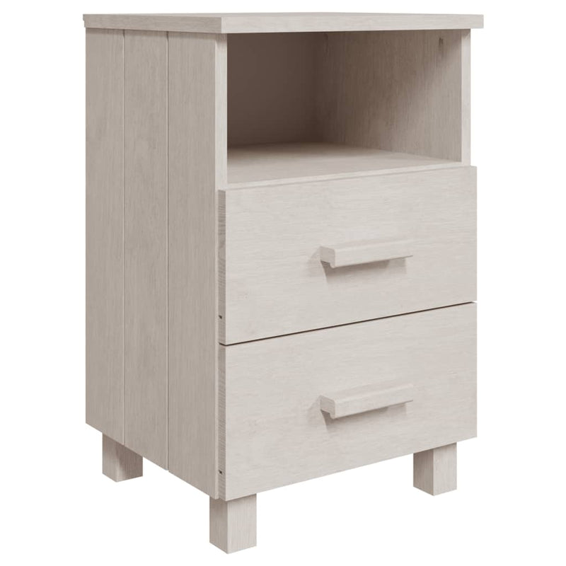 Bedside Cabinet White 40x35x62 cm Solid Wood Pine Payday Deals