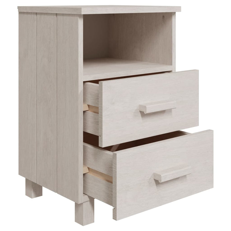 Bedside Cabinet White 40x35x62 cm Solid Wood Pine Payday Deals