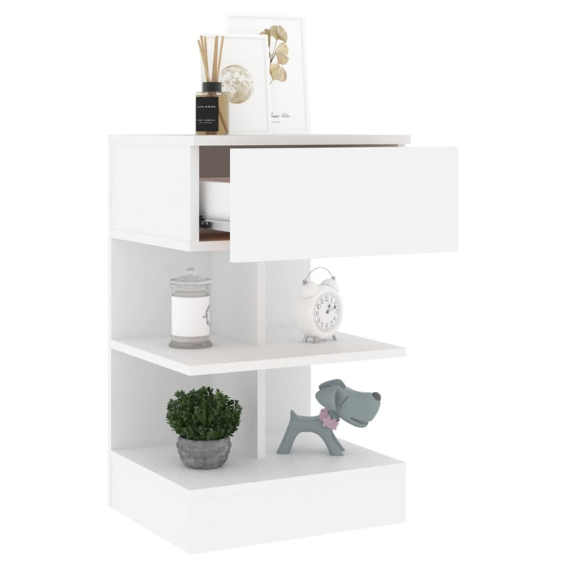 Bedside Cabinet White 40x35x65 cm Engineered Wood Payday Deals