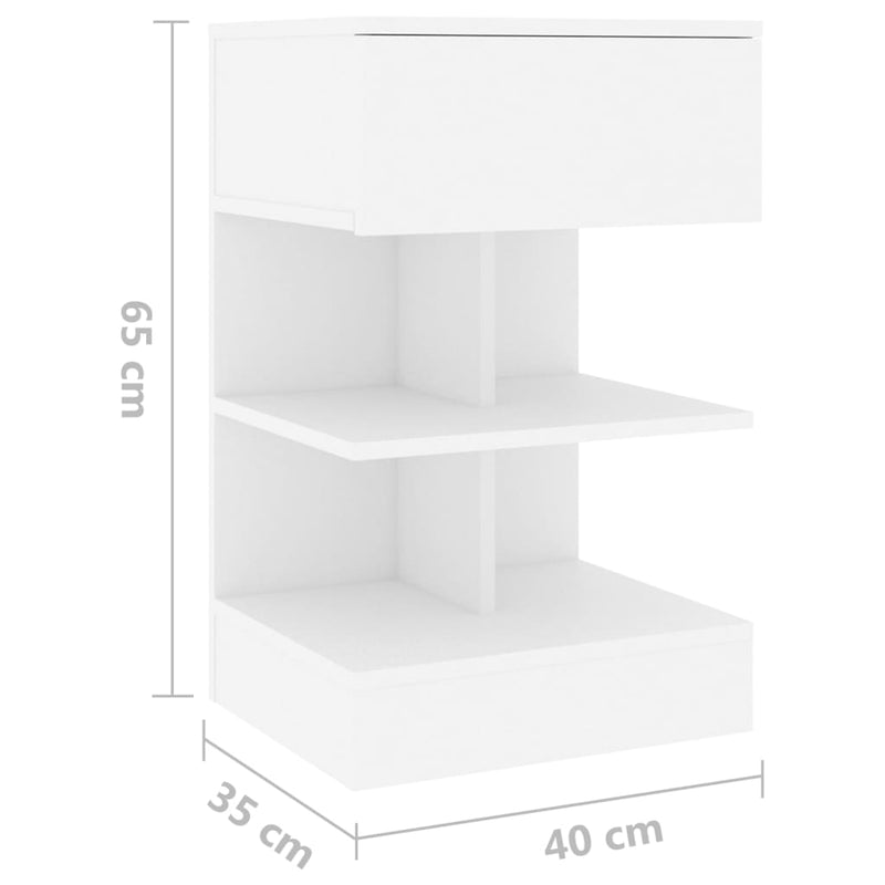 Bedside Cabinet White 40x35x65 cm Engineered Wood Payday Deals