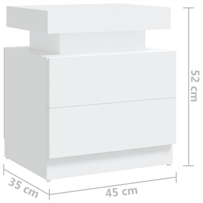 Bedside Cabinet White 45x35x52 cm Engineered Wood Payday Deals