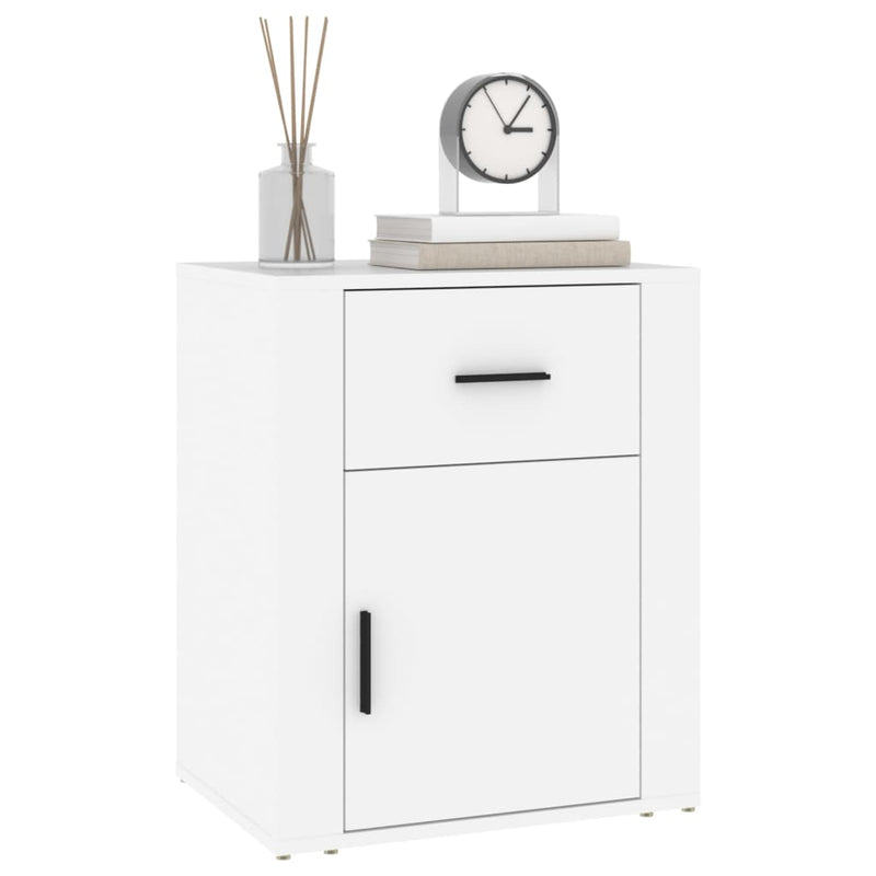 Bedside Cabinet White 50x36x60 cm Engineered Wood Payday Deals