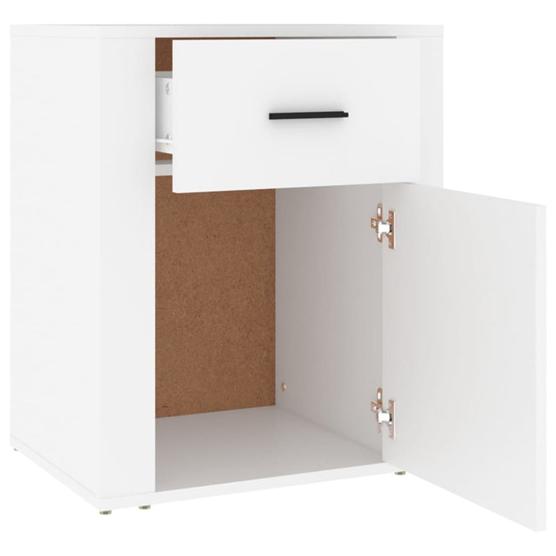 Bedside Cabinet White 50x36x60 cm Engineered Wood Payday Deals