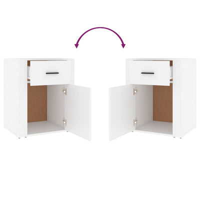 Bedside Cabinet White 50x36x60 cm Engineered Wood Payday Deals