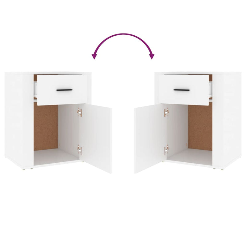 Bedside Cabinet White 50x36x60 cm Engineered Wood Payday Deals