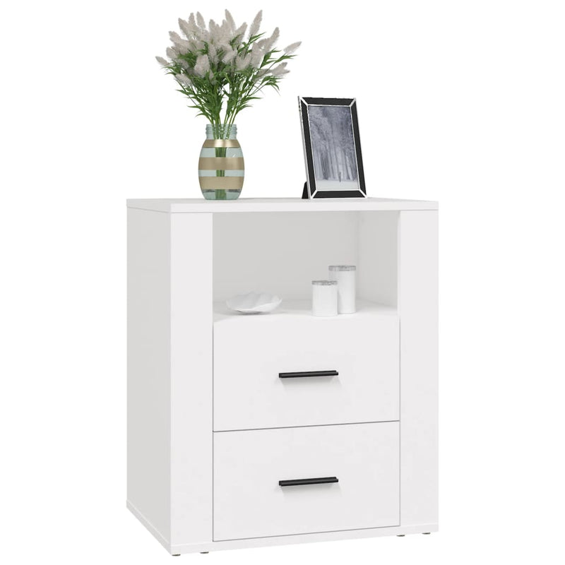 Bedside Cabinet White 50x36x60 cm Engineered Wood Payday Deals