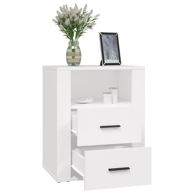 Bedside Cabinet White 50x36x60 cm Engineered Wood Payday Deals