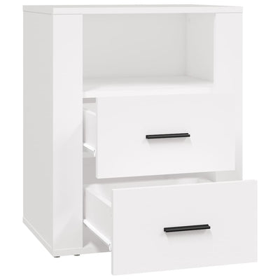 Bedside Cabinet White 50x36x60 cm Engineered Wood Payday Deals