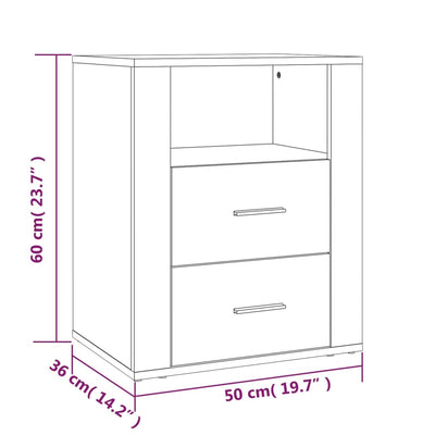 Bedside Cabinet White 50x36x60 cm Engineered Wood Payday Deals