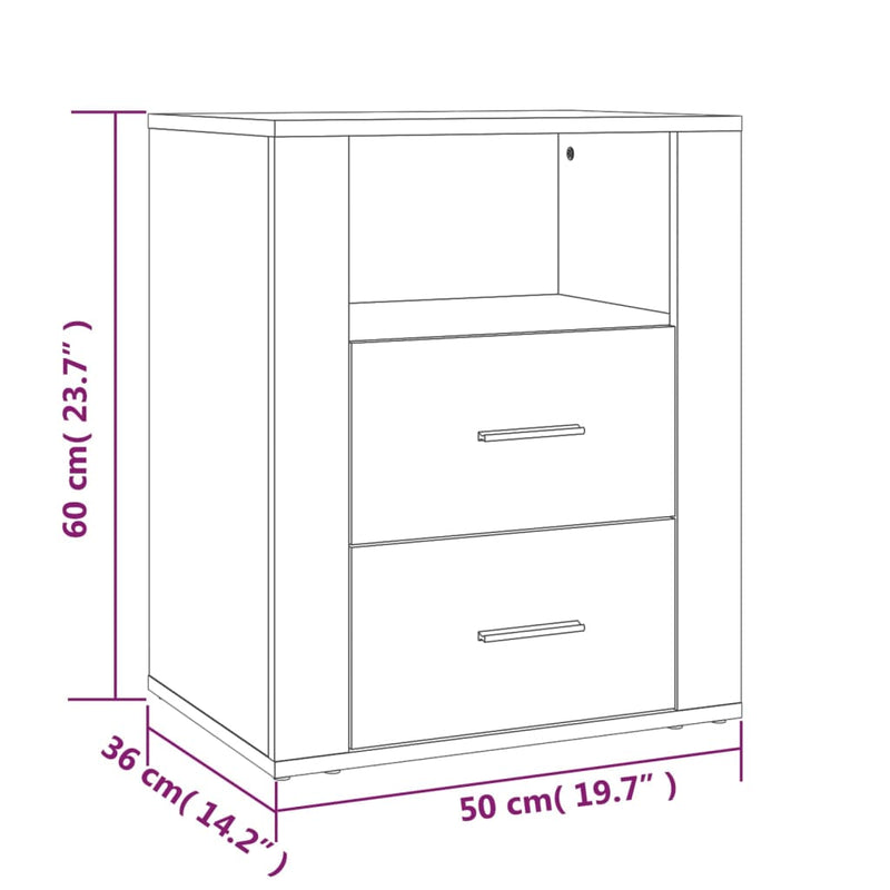 Bedside Cabinet White 50x36x60 cm Engineered Wood Payday Deals
