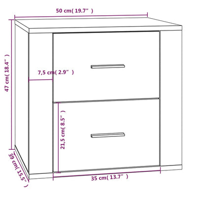 Bedside Cabinet White 50x39x47 cm Payday Deals