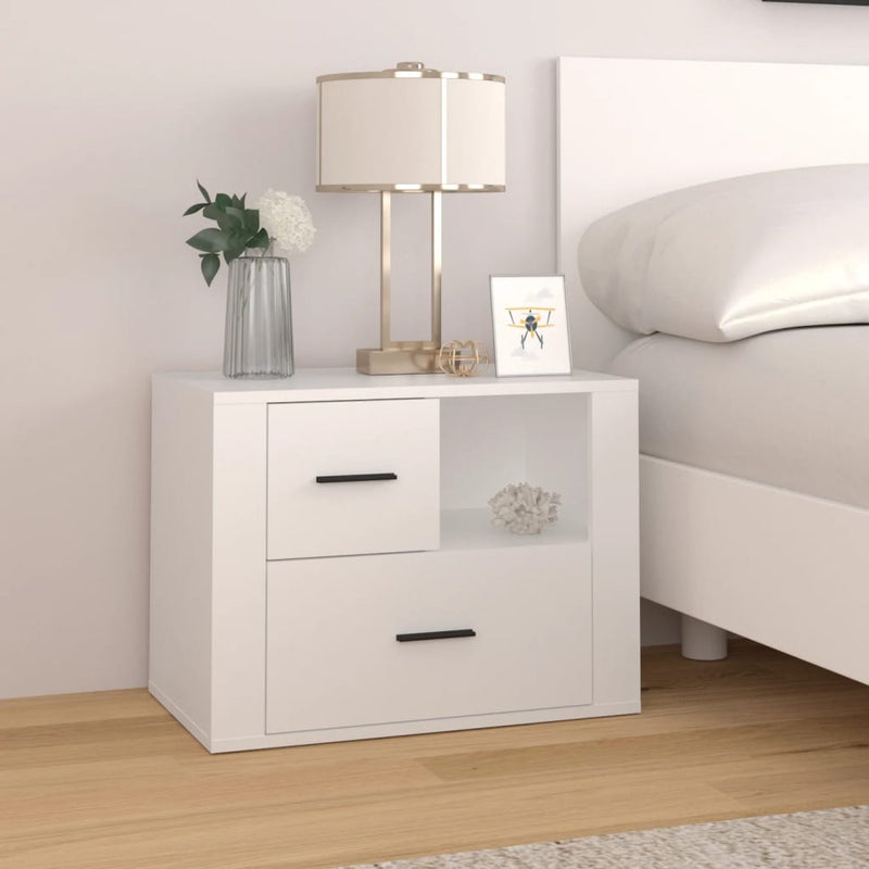 Bedside Cabinet White 60x36x45 cm Engineered Wood Payday Deals