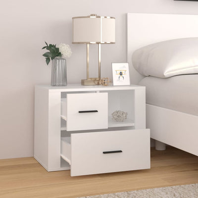 Bedside Cabinet White 60x36x45 cm Engineered Wood Payday Deals