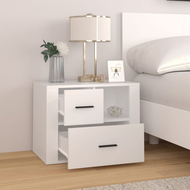 Bedside Cabinet White 60x36x45 cm Engineered Wood Payday Deals