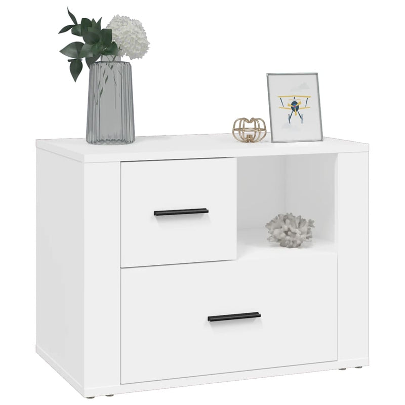 Bedside Cabinet White 60x36x45 cm Engineered Wood Payday Deals